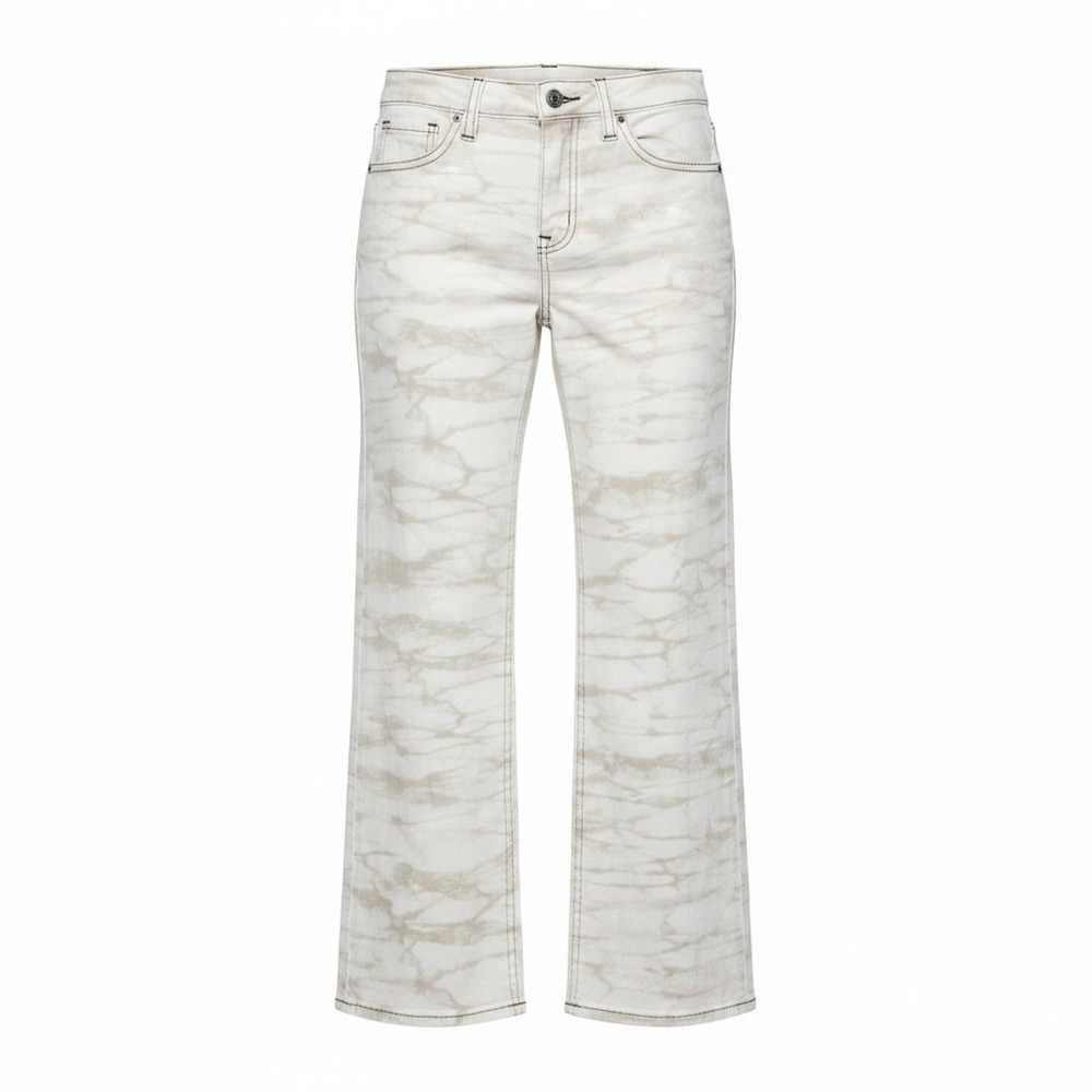 True Religion Zipper Jessie Baggy Flap Big T Jeans Women 29 White Grey Marble